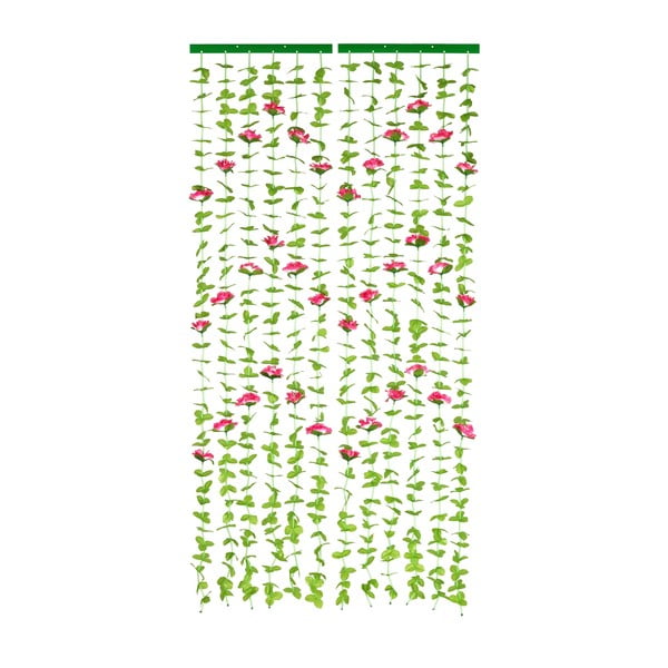 Raudonos spalvos/žalios spalvos užuolaida durims 90x190 cm Roses – Maximex