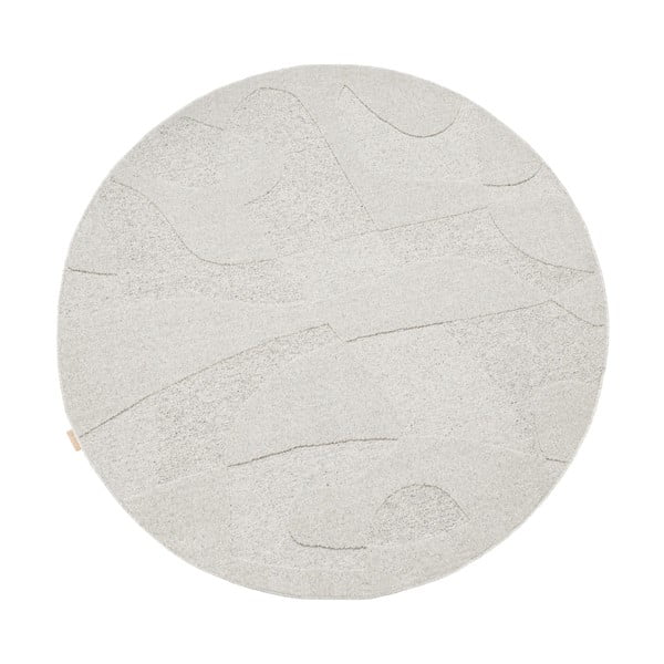 Iš vilnos apvalios formos kilimas šviesiai pilkos spalvos ø 200 cm Morphic Botanica – Agnella