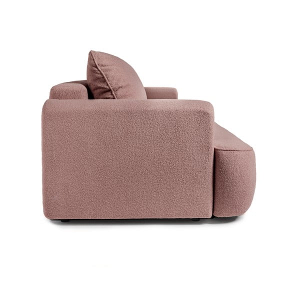 Iš boucle sulankstoma sofa šviesiai rožinės spalvos 247 cm Quinoa – Bonami Selection-image-3