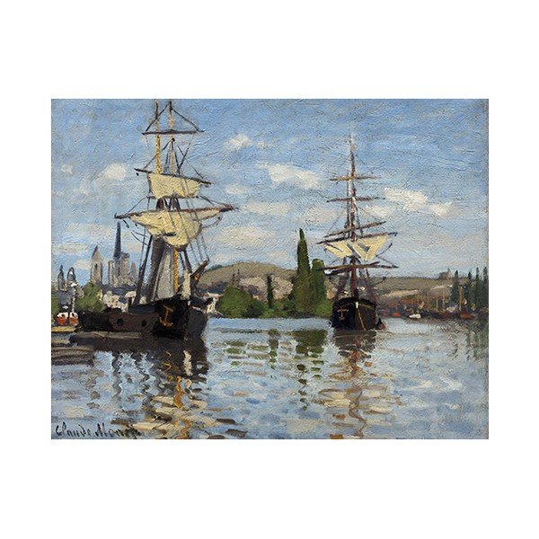 Claude Monet - Laivai, plaukiojantys Sena ties Ruanu, 50x40 cm