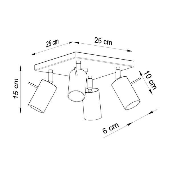 Juodas lubų šviestuvas Sollux Etna-image-4
