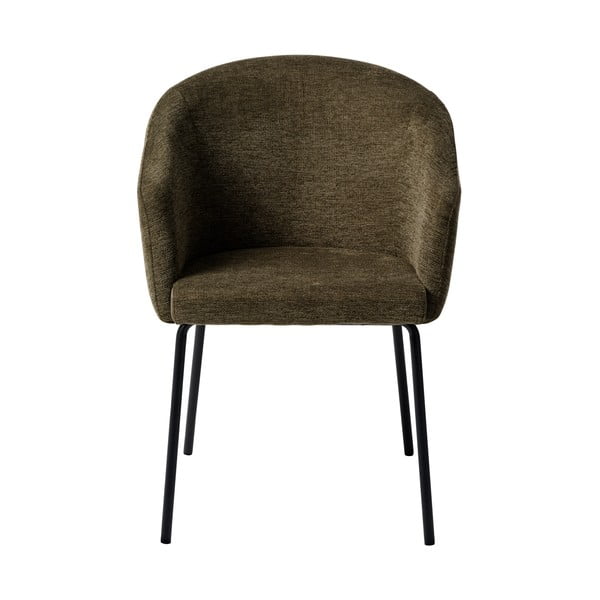 Khaki spalvos iš audinio valgomojo kėdė su porankiais Easton – Unique Furniture-image-3