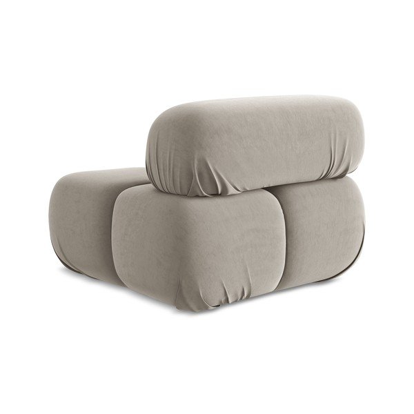 Smėlio spalvos iš velveto modulinė sofos dalis Lokua – Makamii-image-4