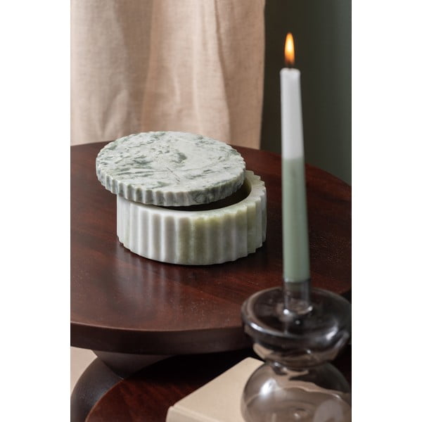 Dekoratyvinė šviesiai žalios spalvos iš akmens daiktadėžė ø 15x6 cm Marble – PT LIVING-image-1