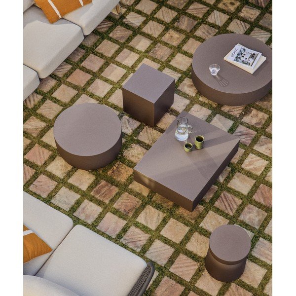 Iš betono apvalios formos sodo kavos staliukas ø 60 cm Garbet – Kave Home-image-2