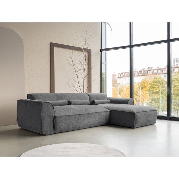 Kampinė sofa pilkos spalvos (su dešiniuoju kampu) Flex Felix – Miuform-image-3