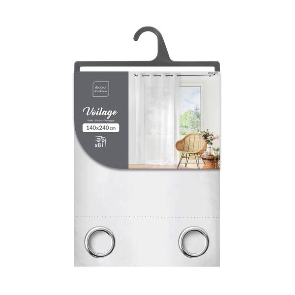 Baltos spalvos iš šydo permatoma užuolaida 140x240 cm Lissea – douceur d'intérieur-image-4