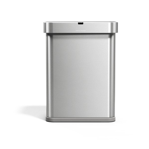 Sidabrinės spalvos iš plieno bekontaktė šiukšliadėžė 58 l Sensor – simplehuman-image-3
