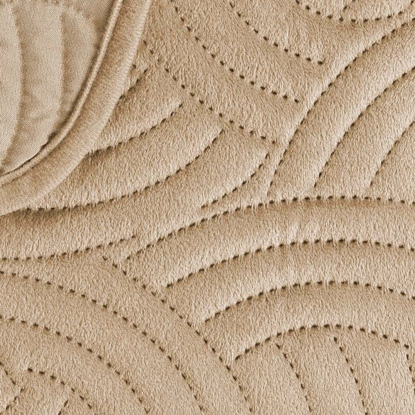 Šviesiai rudos spalvos iš velveto lovatiesės ir pagalvės užvalkalų rinkinys 240x260 cm Solange – douceur d'intérieur-image-4