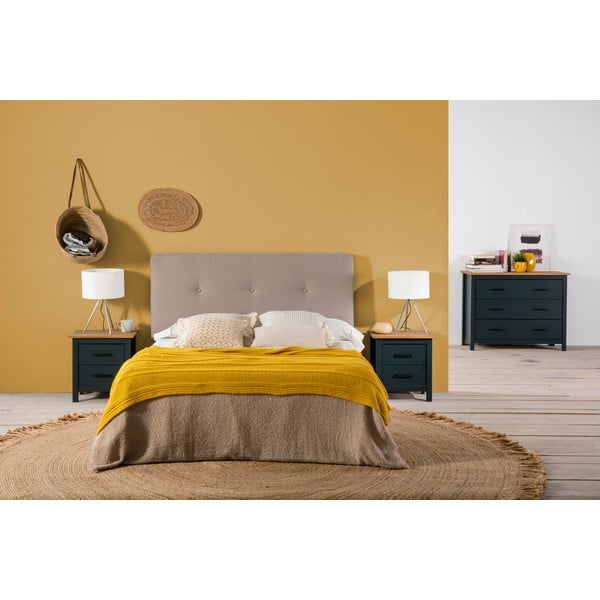 Iš pušies masyvo naktinis staliukas tamsiai mėlynos spalvos Miranda – Marckeric-image-4