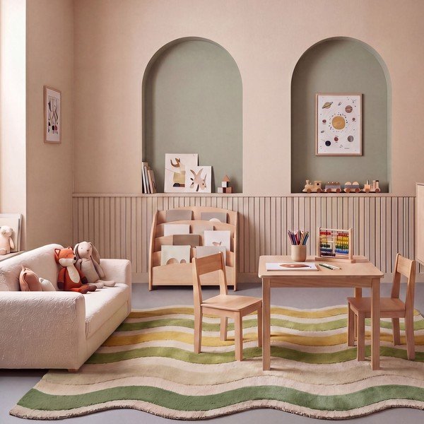 Rankų darbo žalios spalvos/natūralios spalvos iš vilnos kilimas 160x230 cm Cascade Wool – Flair Rugs-image-2