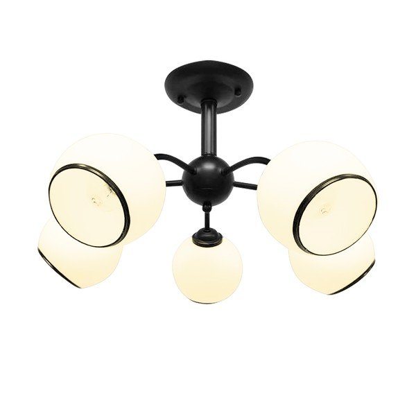 Juodos ir baltos spalvos lubinis šviestuvas 56x56 cm su stiklo gaubtu Marinen – Candellux Lighting-image-2