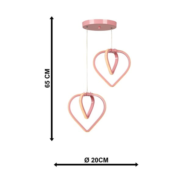 Rožinės spalvos iš metalo kabantis šviestuvas LED ø 20 cm Sevinc – Squid Lighting-image-4