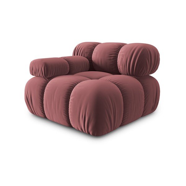 Modulinė sofa rožinės spalvos iš velveto (su kairiuoju kampu) Bellis – Micadoni Home-image-3