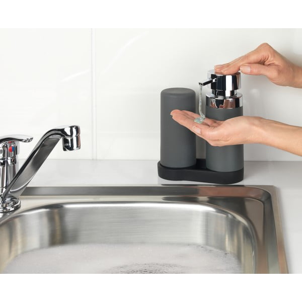 2 pilkų skalbimo miltelių dozatorių su padėkliukais rinkinys Wenko Squeeze, 250 ml-image-3