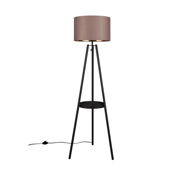Pastatomas šviestuvas juodos spalvos su lentyna (aukštis 152 cm) Colette – Reality