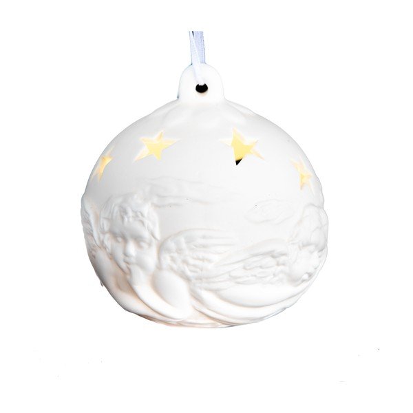 Porcelianinis pakabinamas ornamentas su LED šviesa Dakls