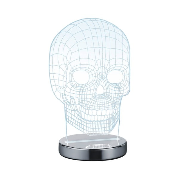 LED stalinė blizgaus sidabro spalvos lempa (aukštis 21 cm) Skull - Reality-image-1