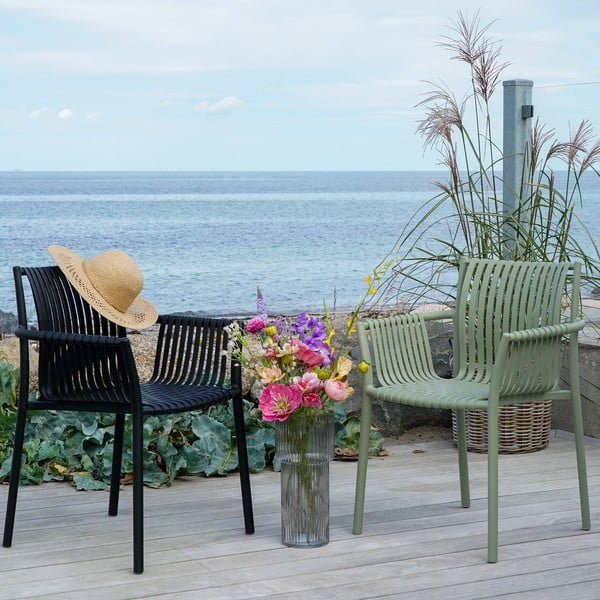 Plastikinės sodo kėdės žalios spalvos 2 vnt. Tulsa – House Nordic-image-1