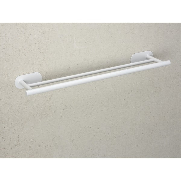 Klijuojamas iš nerūdijančio plieno rankšluosčio laikiklis baltos spalvos Orea Duo – Wenko-image-2