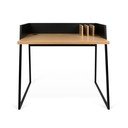 Juodas darbo stalas su ąžuolo detalėmis TemaHome Volga