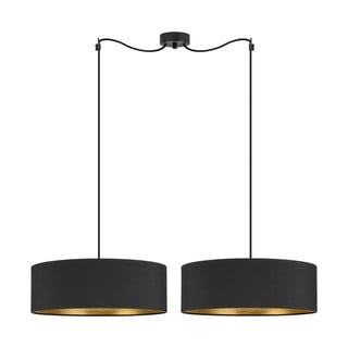 Juodas dviejų dalių pakabinamas šviestuvas su aukso spalvos detalėmis Bulb Attack Tres XL, ⌀ 45 cm