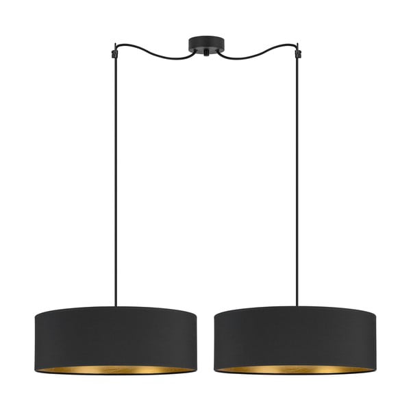 Juodas dviejų dalių pakabinamas šviestuvas su aukso spalvos detalėmis Sotto Luce Tres XL, ⌀ 45 cm