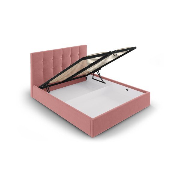 Rožinė dvigulė lova Mazzini Beds Nerin, 140 x 200 cm-image-3