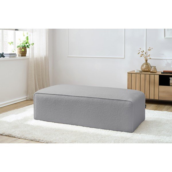 Šviesiai pilkos spalvos iš boucle modulinė taburetė Megeve – Bobochic Paris-image-1