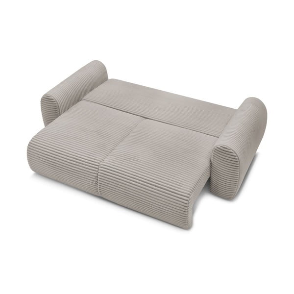 Iš kordinio velveto sulankstoma sofa šviesiai pilkos spalvos/smėlio spalvos 257 cm Lucien – Bobochic Paris-image-4