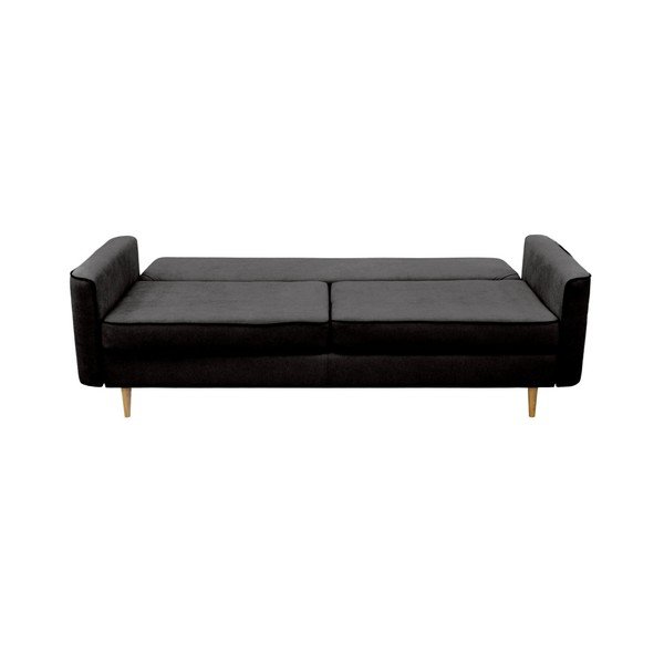 Juoda trivietė sofa-lova su šviesiomis kojomis Mazzini Sofos Ivy-image-3