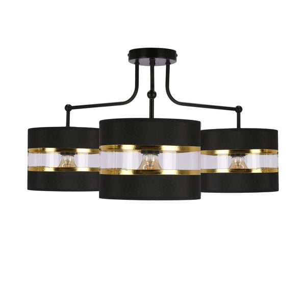 Lubinis šviestuvas juodos spalvos ø 20 cm su tekstiliniu gaubtu Andy – Candellux Lighting