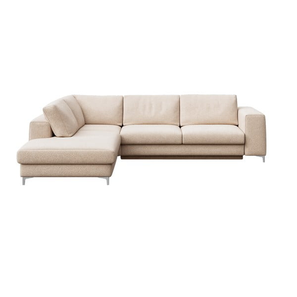 Smėlio spalvos iš boucle sulankstoma/su sandėliavimo vieta kampinė sofa (su kairiuoju kampu/„L“ formos) Rene – Rodier