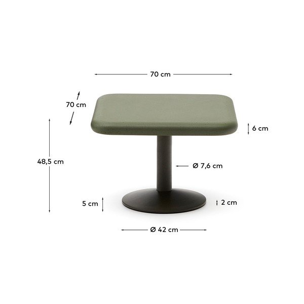 Sodo valgomojo stalas su betoniniu stalviršiu 70x70 cm Esilda – Kave Home-image-4
