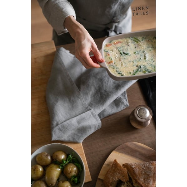 Virtuvės rankšluostis iš lino 45x65 cm Khaki – Linen Tales-image-3