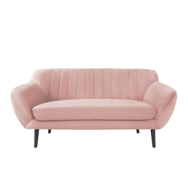 Šviesiai rožinė sofa dviem Mazzini Sofas Toscane, juodos kojos