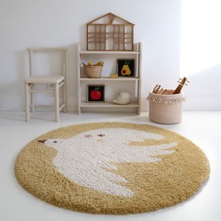Vaikiškas kilimas ochros spalvos ø120 cm Bohemian Bird Miel – Nattiot
