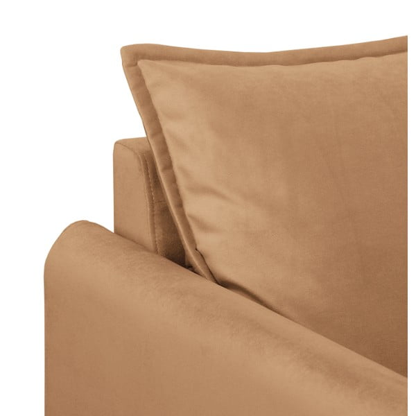 Rudos spalvos iš velveto sofa 138 cm Juli – Ropez-image-4