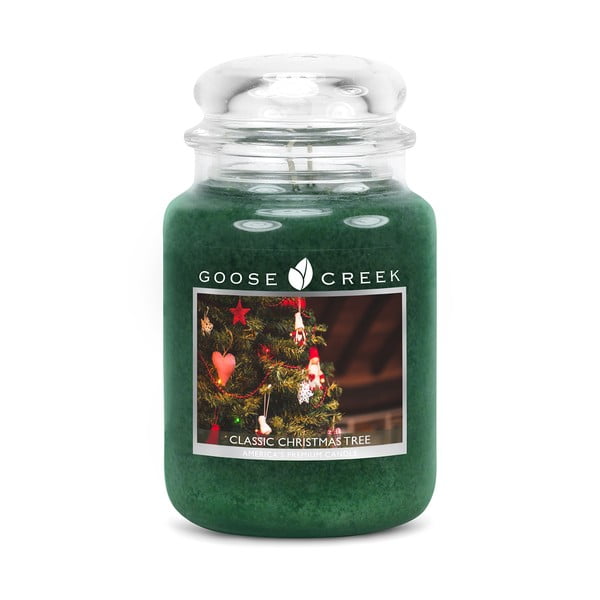 Kvapnioji žvakė stikliniame indelyje Goose Creek Christmas Tree, 150 val. degimo trukmė