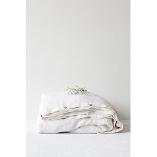 Baltas lininis antklodės užvalkalas Linen Tales, 140 x 220 cm