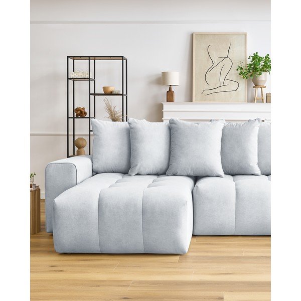 Šviesiai pilka kampinė sofa (kairysis kampas) Mont-Blanc - Bobochic Paris-image-1