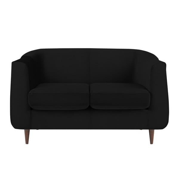 Juoda aksominė sofa "Kooko Home Glam", 125 cm