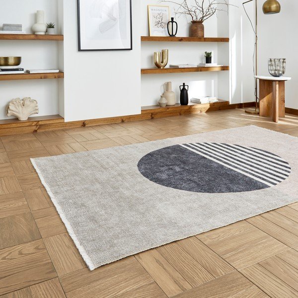 Skalbiamas iš medvilnės mišinio kilimas pilkos spalvos 60x170 cm Whisper – Think Rugs-image-2