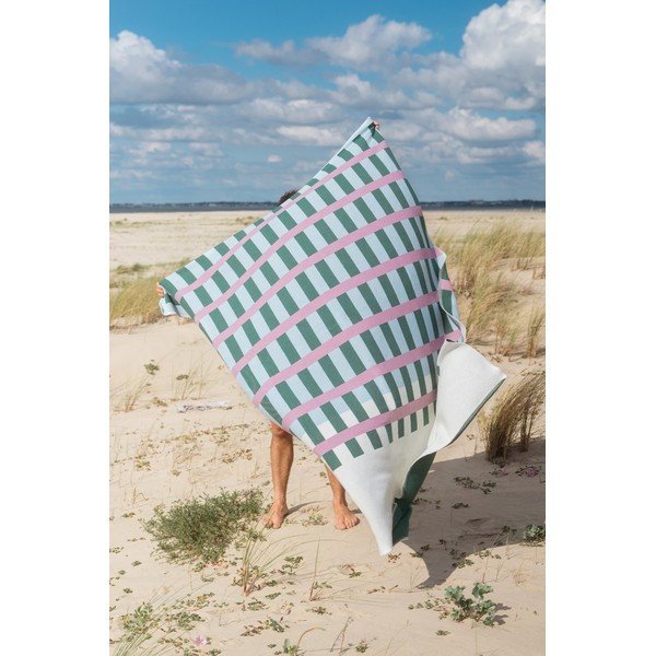 Žalios spalvos/rožinės spalvos antklodė ir pledas 160x200 cm Onu – noo.ma-image-3