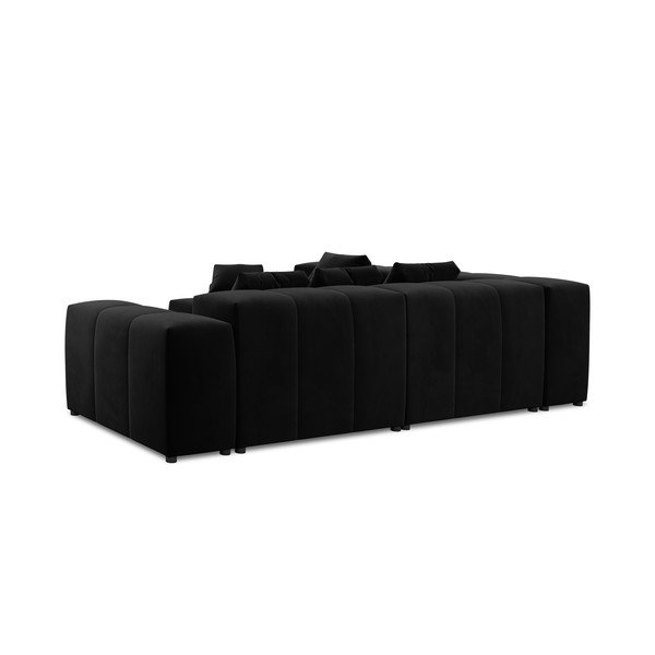 Juodo aksomo kampinė sofa (kintama) Rome Velvet - Cosmopolitan Design-image-2