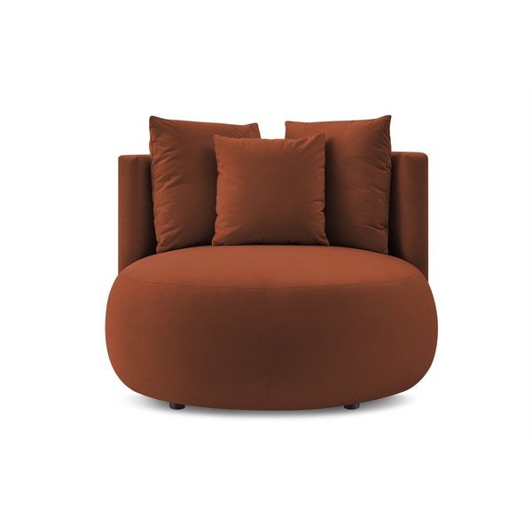 Oranžinės spalvos krėslas iš velveto Cesar – Bobochic Paris-image-3