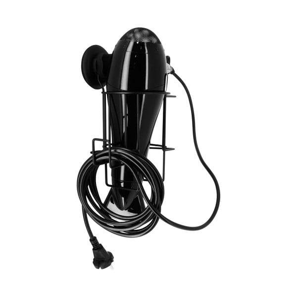 Juodas sieninis laikiklis plaukų džiovintuvui Compactor Bestlock-image-1