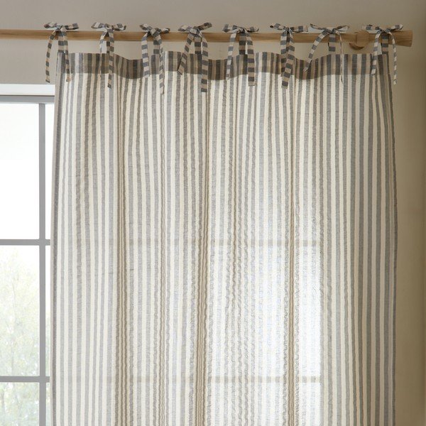 Pilkos spalvos užuolaida 140x229 cm Zanzibar Woven Stripe – Pineapple Elephant