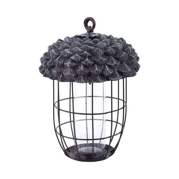 Juoda metalinė paukščių lesyklėlė Esschert Design Acorn
