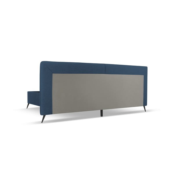 Dvigulė lova tamsiai mėlynos spalvos audiniu dengta su sandėliavimo vieta su lovos grotelėmis 160x200 cm Walter – Milo Casa-image-3